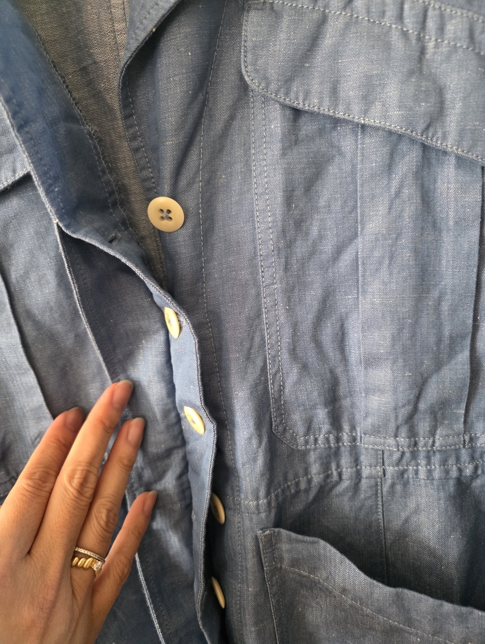 Alex Mill Linen Cotton Jumpsuit Blue S NEW - Picture 8 of 11